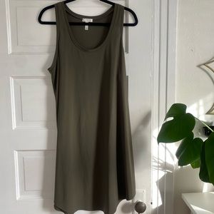 Large olive green Leith tank shift dress